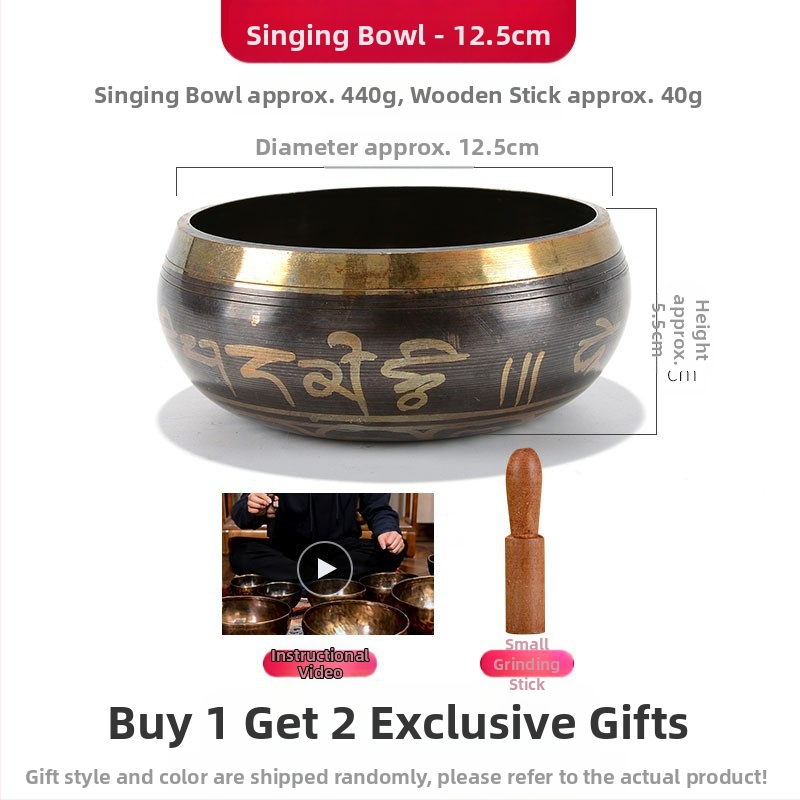 Βουδιστικό χάλκινο δοχείο ήχου για ανάγνωση σούτρων και θεραπεία με ήχο — μπρονζέ διαλογιστικό μπολ, μάρκα Yidian auspicious color