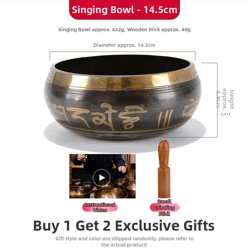 Βουδιστικό χάλκινο δοχείο ήχου για ανάγνωση σούτρων και θεραπεία με ήχο — μπρονζέ διαλογιστικό μπολ, μάρκα Yidian auspicious color