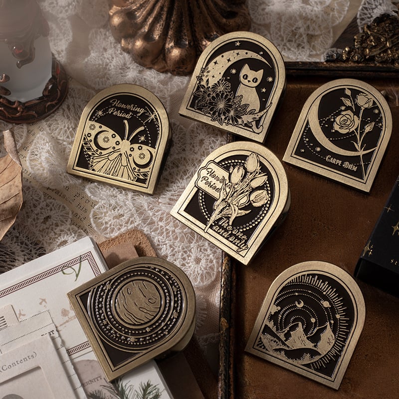 Mo Mo метални клипчета за планер — серия Starry Night Love Song, 6 дизайна