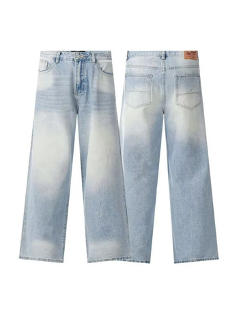 Τζιν από βαμβάκι, ψηλή μέση, χαλαρή γραμμή, μικροελαστικότητα, 50-70% βαμβάκι