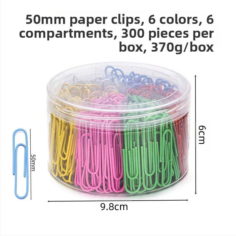 Plasticky potiahnuté kovové sponky na papier, valcová nádoba so šiestimi priehradkami, model 6T-1/6T-2/6T-3