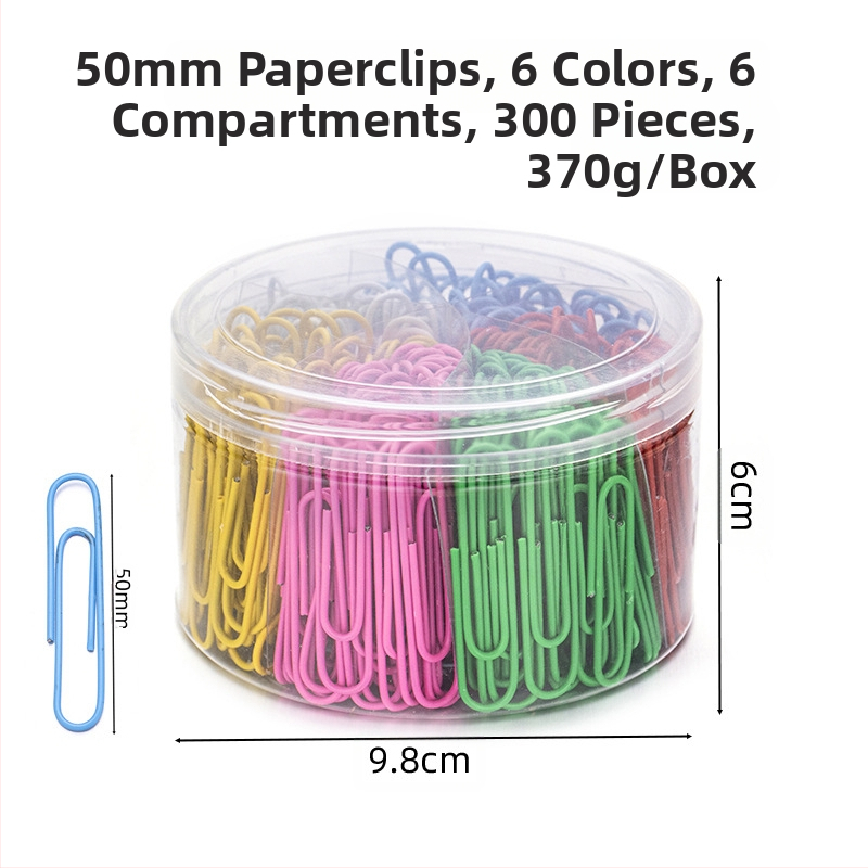 Műanyag bevonatú acél papírkapcsok, hatrekeszes hengeres csomagolás, modell 6T-1/6T-2/6T-3