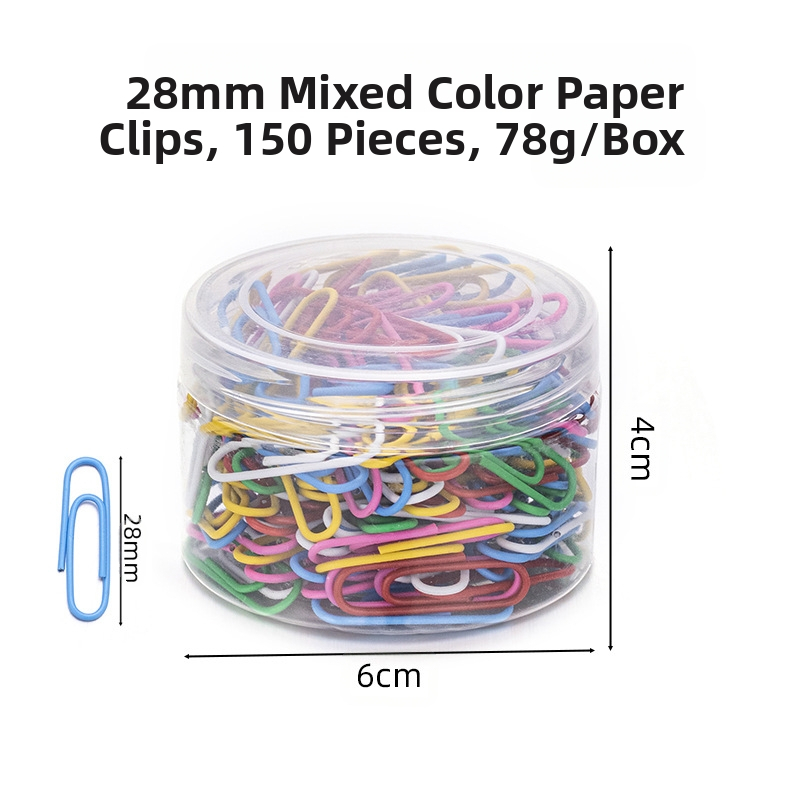 Műanyag bevonatú acél papírkapcsok, hatrekeszes hengeres csomagolás, modell 6T-1/6T-2/6T-3