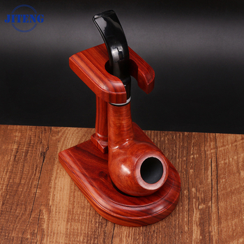 Koka daudzpozīciju vertikālais pīpes statīvs ar noņemamu mahagoni pamatni izstādīšanai