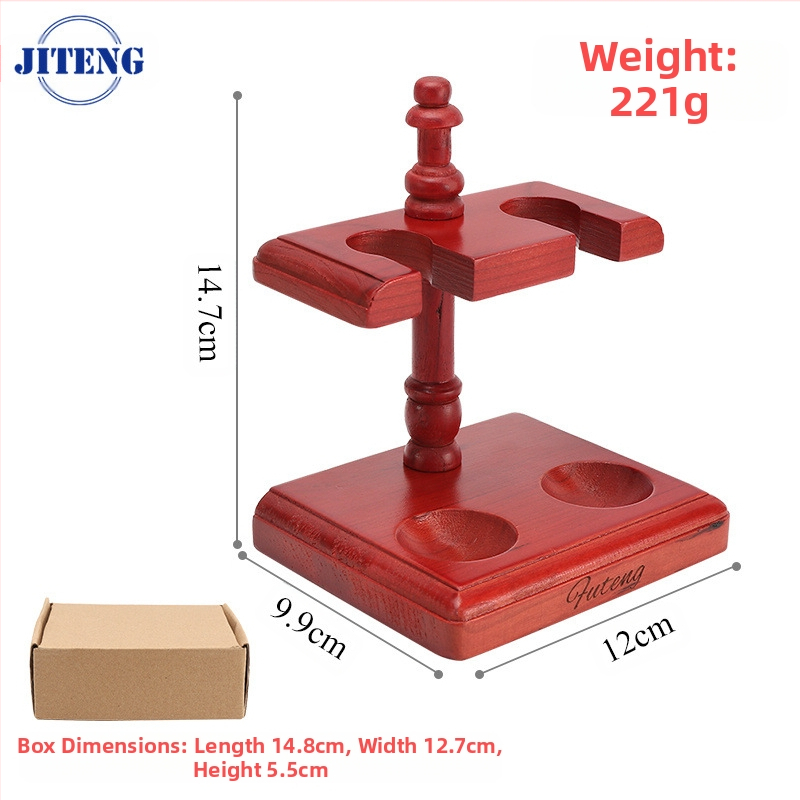 Koka daudzpozīciju vertikālais pīpes statīvs ar noņemamu mahagoni pamatni izstādīšanai
