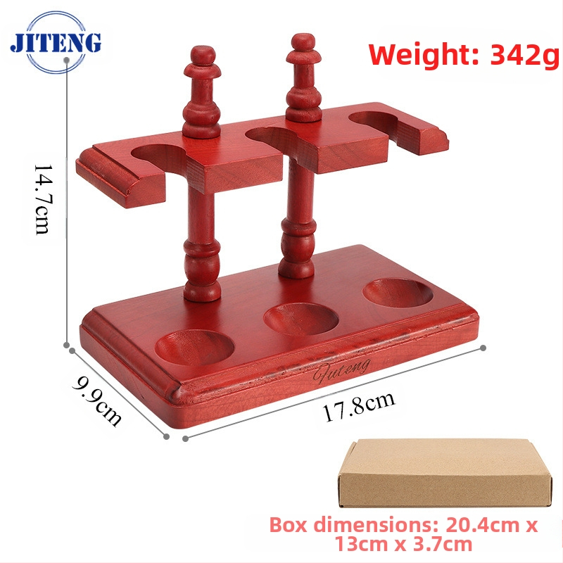Koka daudzpozīciju vertikālais pīpes statīvs ar noņemamu mahagoni pamatni izstādīšanai