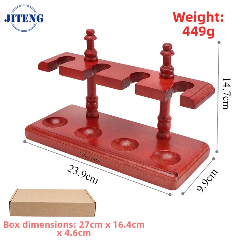 Koka daudzpozīciju vertikālais pīpes statīvs ar noņemamu mahagoni pamatni izstādīšanai