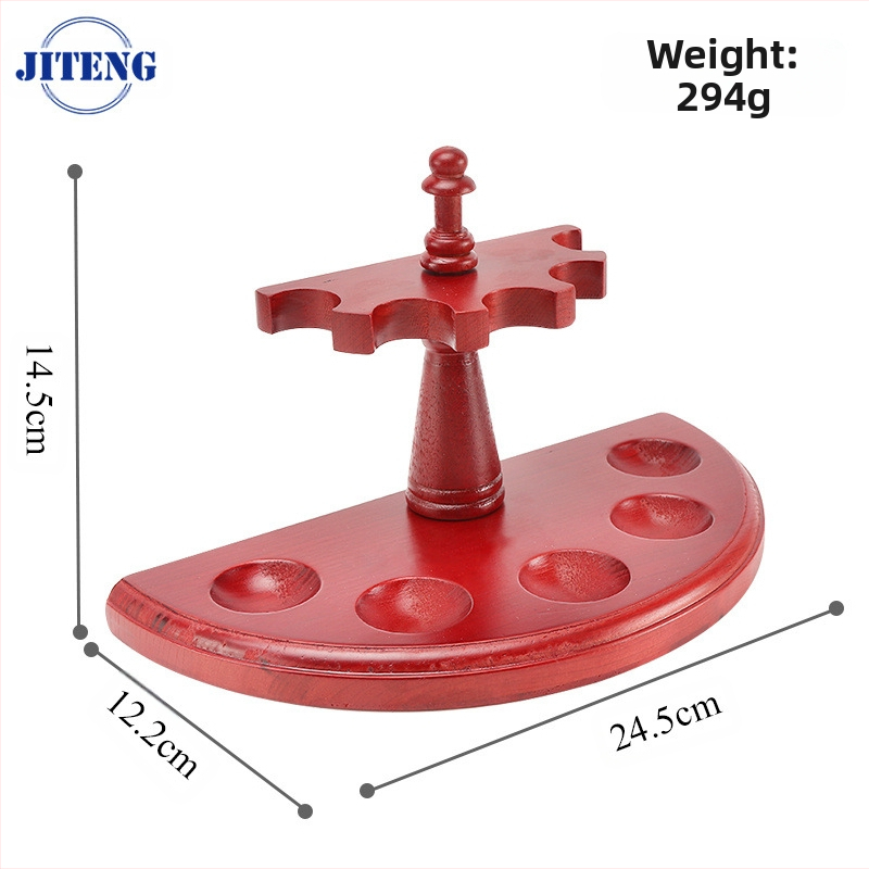Koka daudzpozīciju vertikālais pīpes statīvs ar noņemamu mahagoni pamatni izstādīšanai