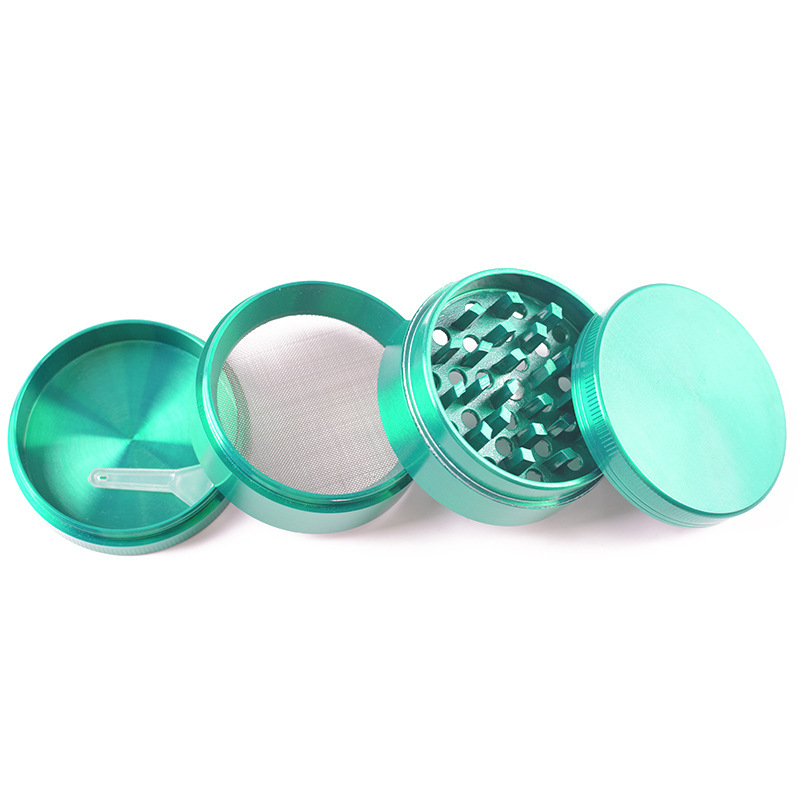 Cinka sakausējuma četrslāņu plakanais tabakas smalcinātājs, metāla, diametrs 40/50/63 mm