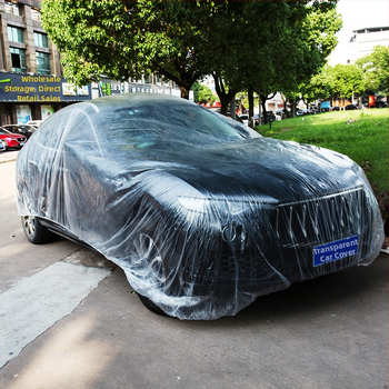 Bymaocar vienreizējās lietošanas caurspīdīgs auto pārsegs, PE augstas caurspīdīgums materiāls, universāls automobiļiem, svars 0,2 kg, pielāgošana pieejama