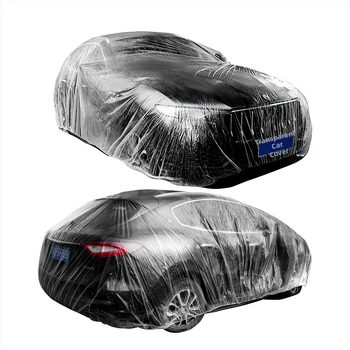 Bymaocar vienreizējās lietošanas caurspīdīgs auto pārsegs, PE augstas caurspīdīgums materiāls, universāls automobiļiem, svars 0,2 kg, pielāgošana pieejama