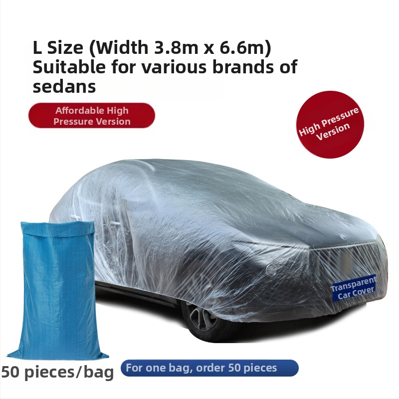 Bymaocar vienreizējās lietošanas caurspīdīgs auto pārsegs, PE augstas caurspīdīgums materiāls, universāls automobiļiem, svars 0,2 kg, pielāgošana pieejama