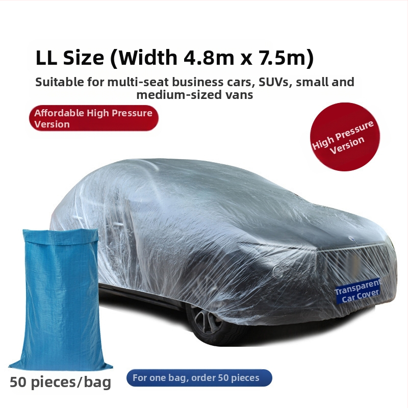 Bymaocar vienreizējās lietošanas caurspīdīgs auto pārsegs, PE augstas caurspīdīgums materiāls, universāls automobiļiem, svars 0,2 kg, pielāgošana pieejama