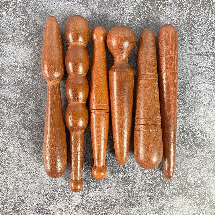 Махагонова пръчка за акупунктурен масаж – дървен масажен инструмент за дома, офиса, храма и хотела