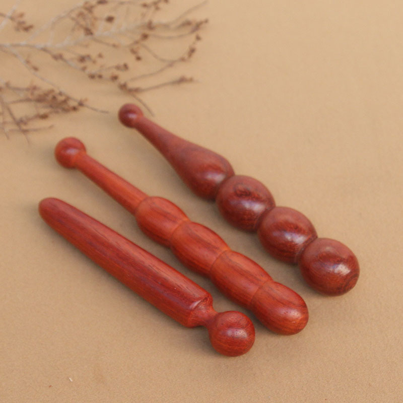 Masirač za akupunkturne točke od čvrstog drveta s meridijanskom trakom – za lice i cijelo tijelo