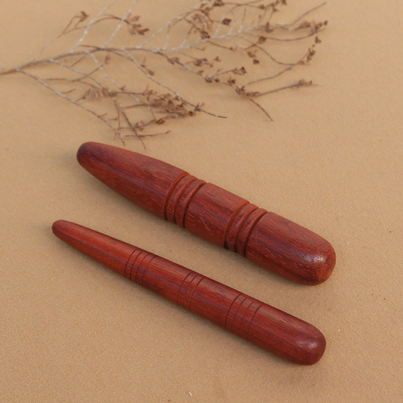 Masirač za akupunkturne točke od čvrstog drveta s meridijanskom trakom – za lice i cijelo tijelo