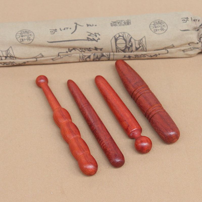 Masirač za akupunkturne točke od čvrstog drveta s meridijanskom trakom – za lice i cijelo tijelo