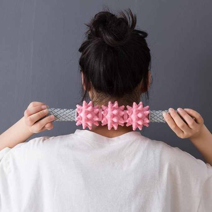 Масажна ролка със бодливи топки за масаж на краката — освобождаване на фасцията, помощ за фитнес и йога, облекчава умората