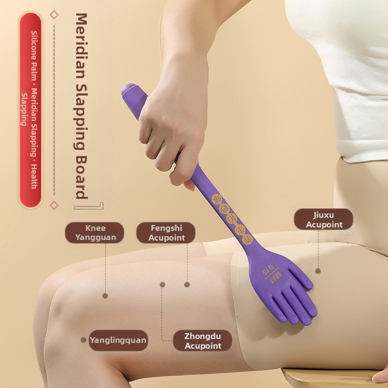Nai jiasi силиконова дъска за меридианно похлопване — ръчно масажно устройство за шия, гръб, крака и стъпала