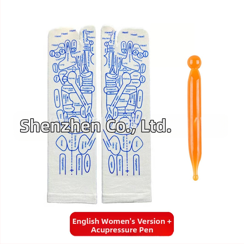 Κάλτσες ρεφλεξιολογίας με χάρτη σημείων ποδιού και μασάζ με μεσημβρινούς, πλεκτές με 48 βελόνες