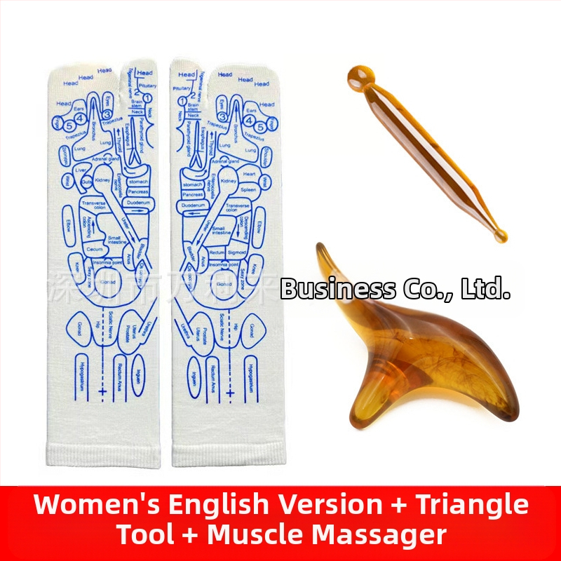 Κάλτσες ρεφλεξιολογίας με χάρτη σημείων ποδιού και μασάζ με μεσημβρινούς, πλεκτές με 48 βελόνες