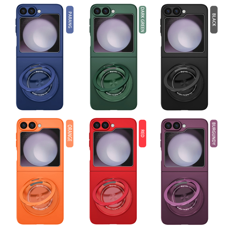 Carcasă de protecție Samsung Z Flip6 cu suport magnetic rotativ 360° | Material PC | Disipare căldură | Rezistență la uzură | Rezistență la căderi