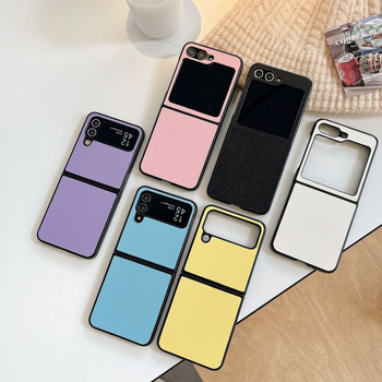 Заден калъф за Samsung Z Flip серия — имитационна кожа, ембос, защита при падане