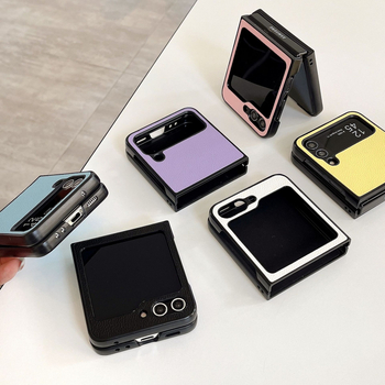 Заден калъф за Samsung Z Flip серия — имитационна кожа, ембос, защита при падане