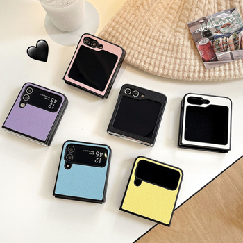 Заден калъф за Samsung Z Flip серия — имитационна кожа, ембос, защита при падане