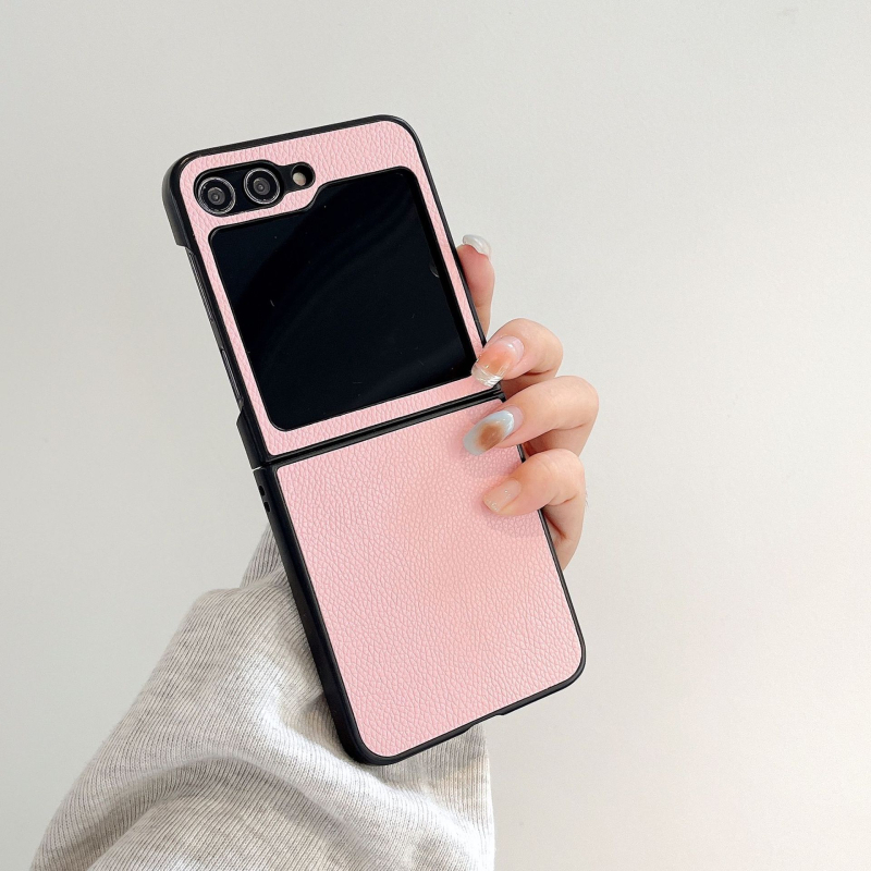 Заден калъф за Samsung Z Flip серия — имитационна кожа, ембос, защита при падане