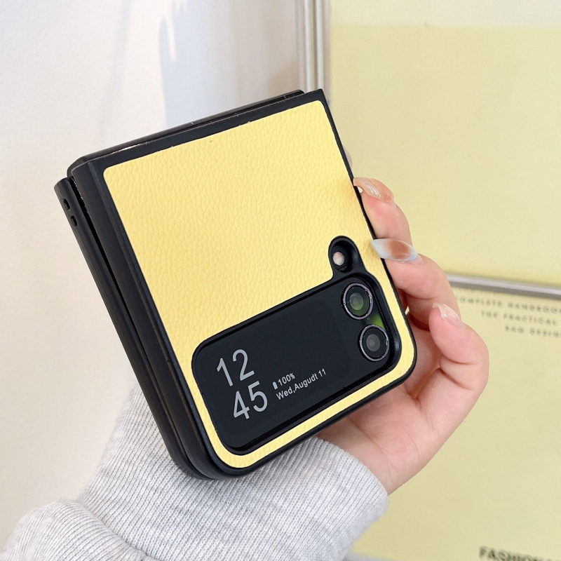 Заден калъф за Samsung Z Flip серия — имитационна кожа, ембос, защита при падане