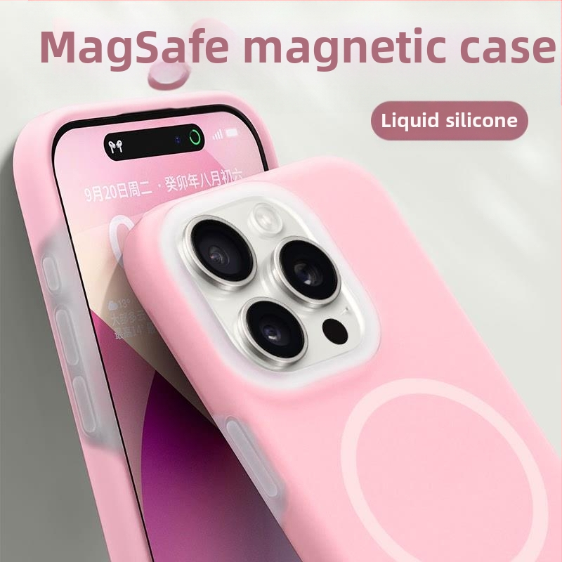 Θήκη iPhone 14 Pro / Pro Max — υγρό σιλικόνη, μαγνητικός σχεδιασμός, προστασία από πτώσεις, φορητή πολυτέλεια