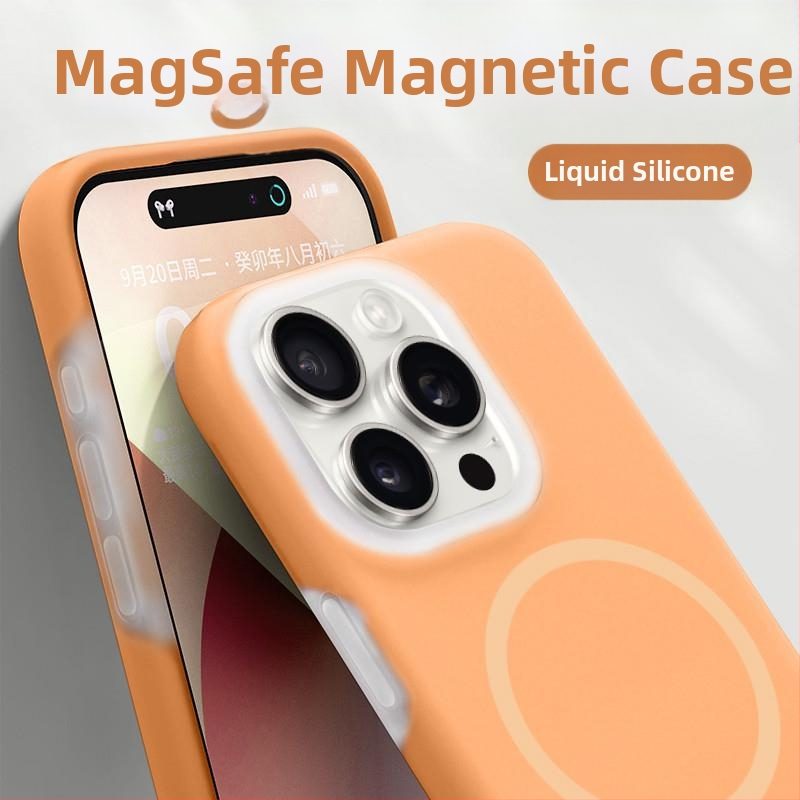 Θήκη iPhone 14 Pro / Pro Max — υγρό σιλικόνη, μαγνητικός σχεδιασμός, προστασία από πτώσεις, φορητή πολυτέλεια