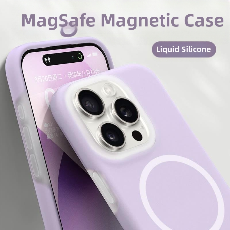 Θήκη iPhone 14 Pro / Pro Max — υγρό σιλικόνη, μαγνητικός σχεδιασμός, προστασία από πτώσεις, φορητή πολυτέλεια