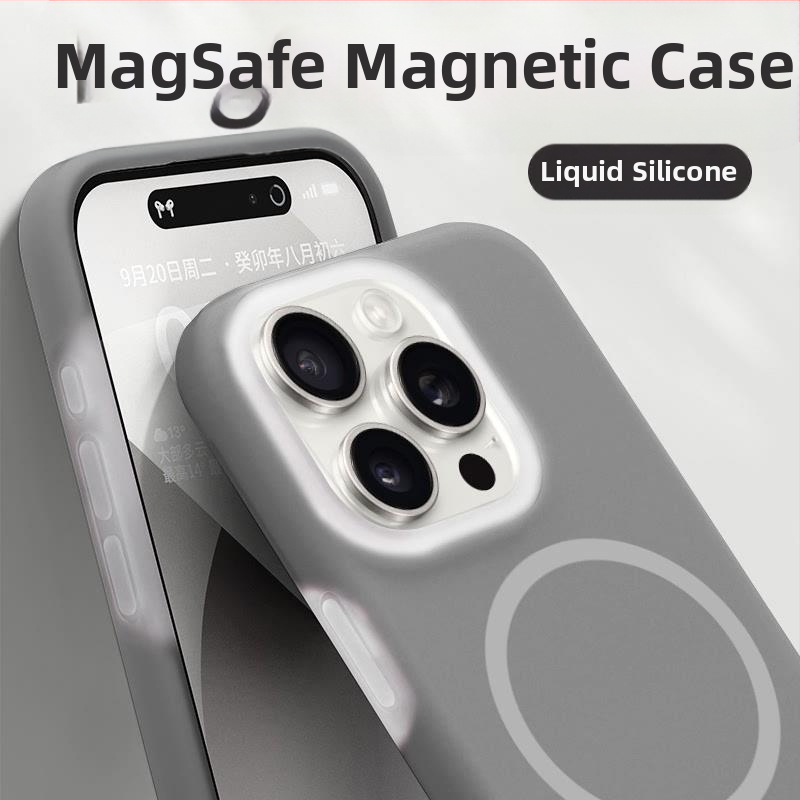 Θήκη iPhone 14 Pro / Pro Max — υγρό σιλικόνη, μαγνητικός σχεδιασμός, προστασία από πτώσεις, φορητή πολυτέλεια