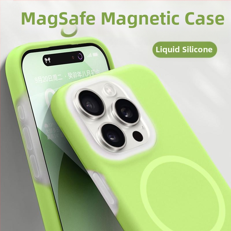 Θήκη iPhone 14 Pro / Pro Max — υγρό σιλικόνη, μαγνητικός σχεδιασμός, προστασία από πτώσεις, φορητή πολυτέλεια