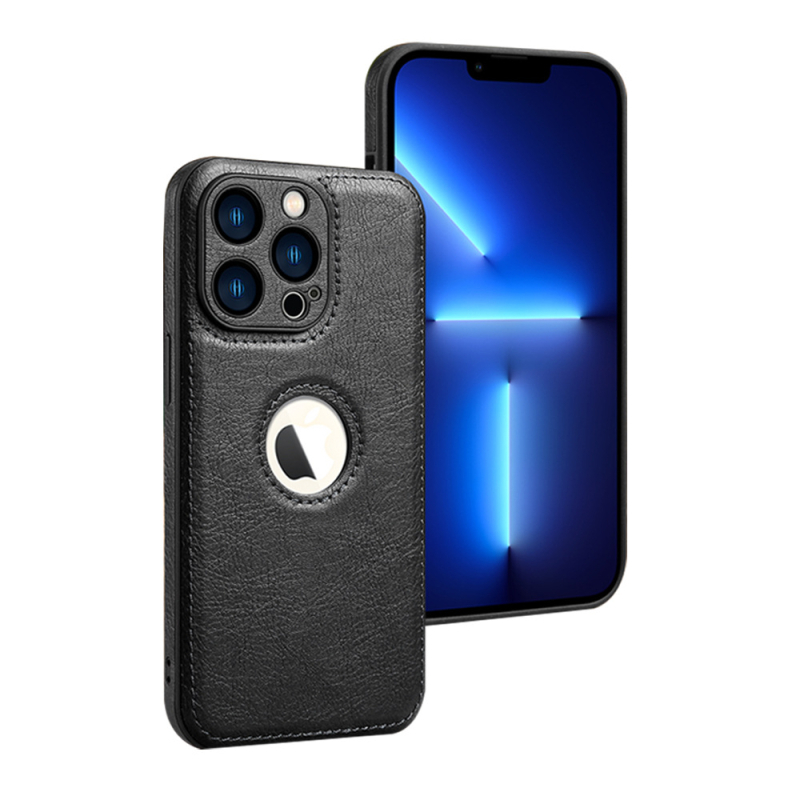 JDK rāmis stila korpuss iPhone 11–14 Pro/Pro Max, roku darbs no mākslīgās ādas, pret kritieniem, saderīgs.