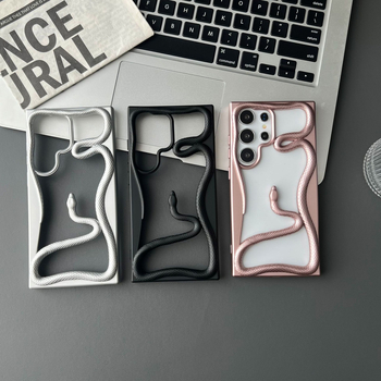Калъф за Samsung Galaxy S22/S23 Ultra и S24/S25 Ultra – TPU, електроплат, удароустойчив, разсейване на топлината, змийски узор