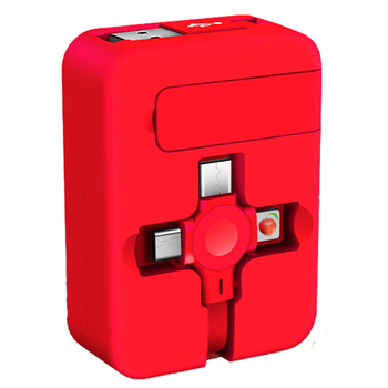 Καλώδιο φόρτισης 3 σε 1 με αναδιπλούμενη βάση, Lightning, Micro USB και USB-C, γρήγορη φόρτιση, μέγ. 3A