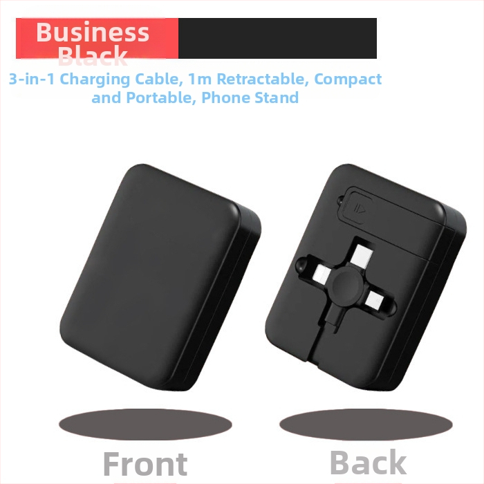 Καλώδιο φόρτισης 3 σε 1 με αναδιπλούμενη βάση, Lightning, Micro USB και USB-C, γρήγορη φόρτιση, μέγ. 3A