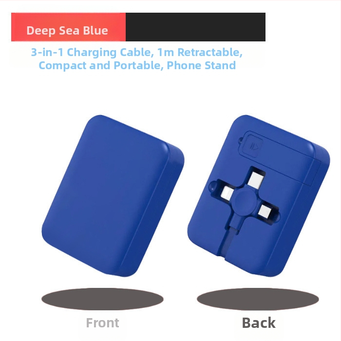 Καλώδιο φόρτισης 3 σε 1 με αναδιπλούμενη βάση, Lightning, Micro USB και USB-C, γρήγορη φόρτιση, μέγ. 3A