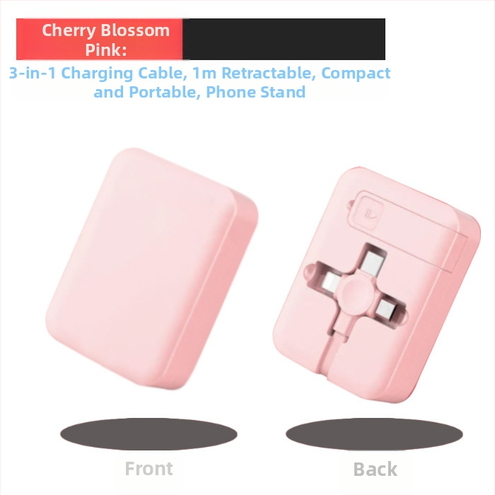 Καλώδιο φόρτισης 3 σε 1 με αναδιπλούμενη βάση, Lightning, Micro USB και USB-C, γρήγορη φόρτιση, μέγ. 3A