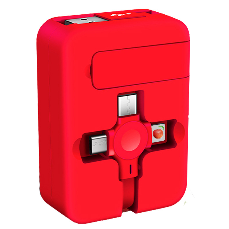 Καλώδιο φόρτισης 3 σε 1 με αναδιπλούμενη βάση, Lightning, Micro USB και USB-C, γρήγορη φόρτιση, μέγ. 3A