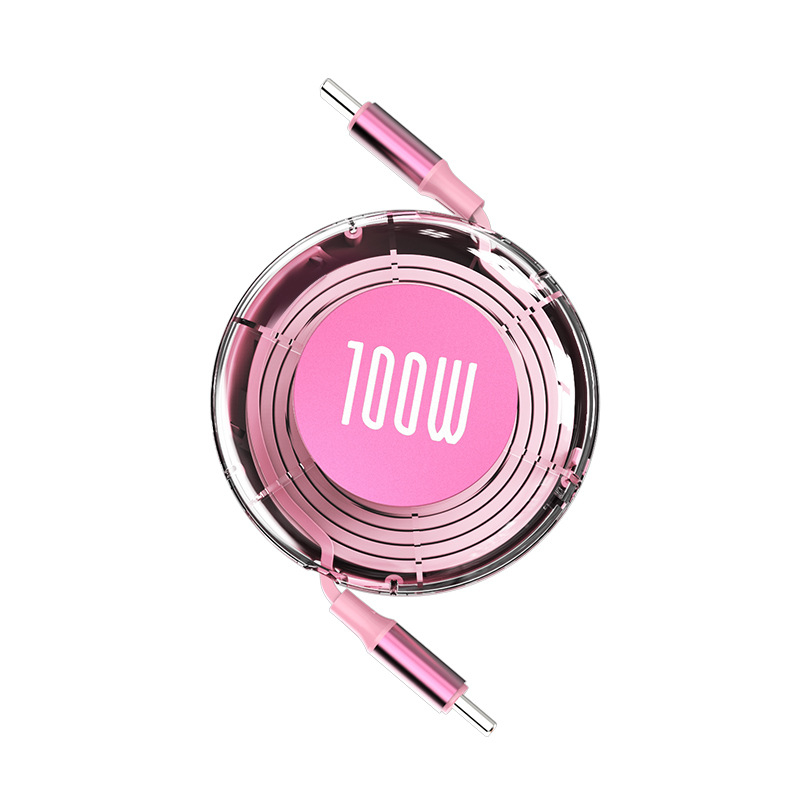 USB-C αναδιπλούμενο καλώδιο δεδομένων, 100W PD γρήγορη φόρτιση, αλουμινένιο κράμα, σύνδεσμος μονής κεφαλής