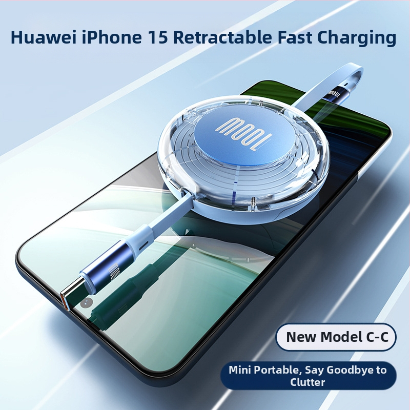 USB-C αναδιπλούμενο καλώδιο δεδομένων, 100W PD γρήγορη φόρτιση, αλουμινένιο κράμα, σύνδεσμος μονής κεφαλής