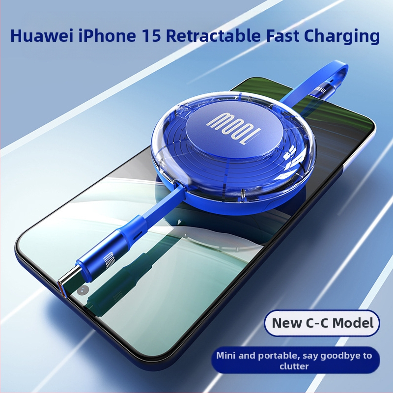 USB-C αναδιπλούμενο καλώδιο δεδομένων, 100W PD γρήγορη φόρτιση, αλουμινένιο κράμα, σύνδεσμος μονής κεφαλής