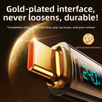 Καλώδιο USB Type-C με ψηφιακή οθόνη, μέγ. 240W, έξυπνο τσιπ, πλεκτό καλώδιο, συμβατό με Huawei/Xiaomi/Apple PD