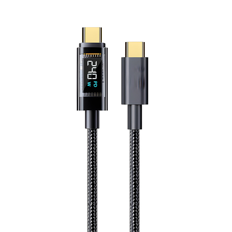 Καλώδιο USB Type-C με ψηφιακή οθόνη, μέγ. 240W, έξυπνο τσιπ, πλεκτό καλώδιο, συμβατό με Huawei/Xiaomi/Apple PD