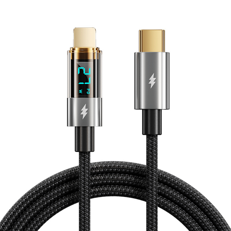 Καλώδιο USB Type-C με ψηφιακή οθόνη, μέγ. 240W, έξυπνο τσιπ, πλεκτό καλώδιο, συμβατό με Huawei/Xiaomi/Apple PD