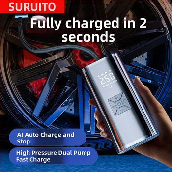 Gudrā bezvadu gaisa pumpa automašīnai ar digitālo displeju, automātiskais ieslēgšanas un izslēgšanas režīms, paredzēta auto un motocikliem, 7.4–12V, 120W, 3 m vads, 25 L/min